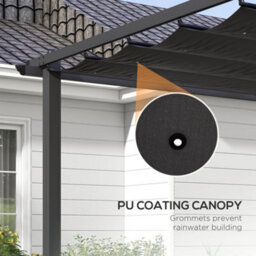 Outsunny 3 X 4M Aluminium Pergola With Retractable Roof, Garden Gazebo Canopy - thumbnail 5