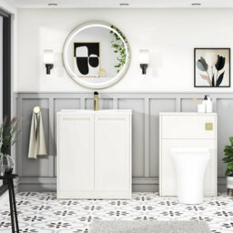 Royal Bathrooms Elmore 700mm Traditional Floor Standing 2 Door Bathroom Vanity Unit With Ceramic Basin Sink - Classic White - thumbnail 4