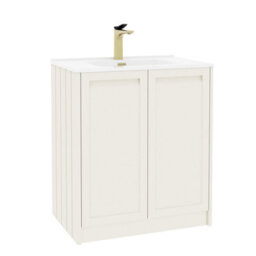 Royal Bathrooms Elmore 700mm Traditional Floor Standing 2 Door Bathroom Vanity Unit With Ceramic Basin Sink - Classic White - thumbnail 6