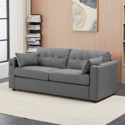 Living And Home 2 Seater Sofa Bed With Cup Holders And Pillows - thumbnail 1