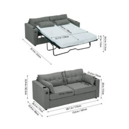 Living And Home 2 Seater Sofa Bed With Cup Holders And Pillows - thumbnail 7