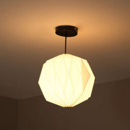 Valuelights Astrid Easy Fit White Origami Paper Fold Ceiling Light Shade And Bulb (D)28Cm - thumbnail 2