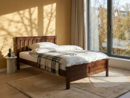 Beliani Bed Pine Wood Mayenne 120 X 200 Cm (Eu Small Double) Dark Brown - thumbnail 2