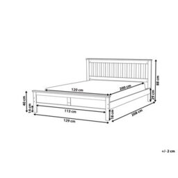 Beliani Bed Pine Wood Mayenne 120 X 200 Cm (Eu Small Double) Dark Brown - thumbnail 3