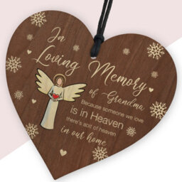 Red Ocean In Loving Memory Of Grandma Memorial Bauble Ornaments Grandparents Plaque Bereavement Remembrance Christmas - thumbnail 2