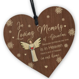 Red Ocean In Loving Memory Of Grandma Memorial Bauble Ornaments Grandparents Plaque Bereavement Remembrance Christmas