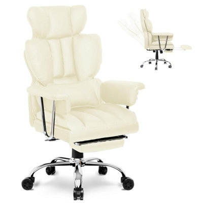 Onemill Ergonomic Executive Office Chair With Footrest, High Back Leather Desk Chair With Lumbar Support - image 1