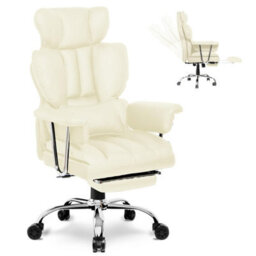 Onemill Ergonomic Executive Office Chair With Footrest, High Back Leather Desk Chair With Lumbar Support - thumbnail 1