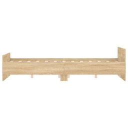 Berkfield Bed Frame With Headboard And Footboard Sonoma Oak 135X190 Cm - thumbnail 5