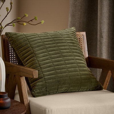 Yard Dales Quilted 100% Cotton Velvet Cushion Cover, Lichen, 50 X 50Cm - image 1