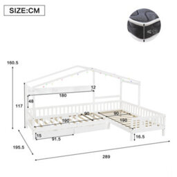 Matteo Single Tree-House Wooden Bed Frame With Led Strip & Storage Drawers - White - thumbnail 5