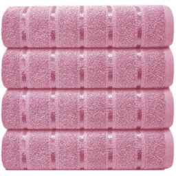 Casabella 4 Pk Bath Sheet Towel Set 80X140 Cm-Luxury 100% Cotton, Highly Absorbent Towel-Extra Large Bath Towels Pink