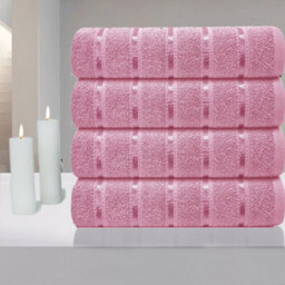 Casabella 4 Pk Bath Sheet Towel Set 80X140 Cm-Luxury 100% Cotton, Highly Absorbent Towel-Extra Large Bath Towels Pink - thumbnail 6