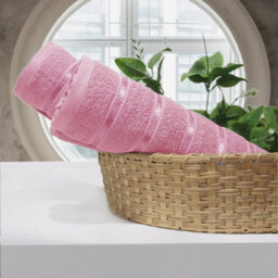 Casabella 4 Pk Bath Sheet Towel Set 80X140 Cm-Luxury 100% Cotton, Highly Absorbent Towel-Extra Large Bath Towels Pink - thumbnail 4