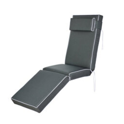 Alfresia Replacement Charcoal Sun Lounger Chair Garden Cushion With Luxury Thick Foam Filling