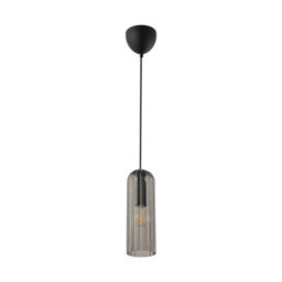 Nordlux Miella Glass Pendant Light Fluted Black,mains - thumbnail 2