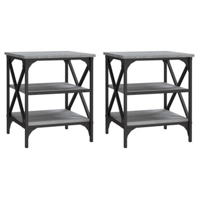 Berkfield Industrial Side Tables 2 Pcs Grey Sonoma 40X42X50 Cm Engineered Wood - image 1