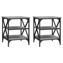 Berkfield Industrial Side Tables 2 Pcs Grey Sonoma 40X42X50 Cm Engineered Wood - thumbnail 1