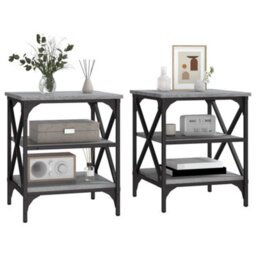 Berkfield Industrial Side Tables 2 Pcs Grey Sonoma 40X42X50 Cm Engineered Wood - thumbnail 4