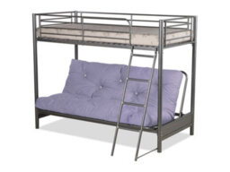 Mattress Guru Filton Dark Grey Metal Futon Bunk Bed Single Over Double With Guardrail And Ladder / Bed Frame Only - thumbnail 8
