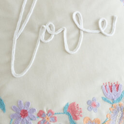 Catherine Lansfield Love Embroidered 45X45Cm Cushion Natural - thumbnail 2