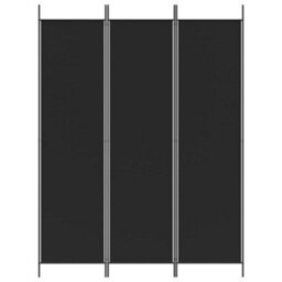 Berkfield 3-Panel Room Divider Black 150X200 Cm Fabric - thumbnail 3