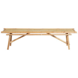 Beliani Set Of 2 Garden Benches Tindari 180 Cm Bamboo Light Brown - thumbnail 5