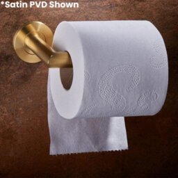 Mitred Bathroom Toilet Roll Holder On Rose Concealed Fix Matt Black - thumbnail 4