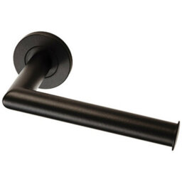 Mitred Bathroom Toilet Roll Holder On Rose Concealed Fix Matt Black - thumbnail 1