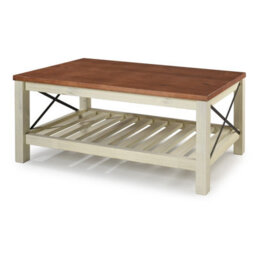 Mercers Furniture Cottage White/cream Painted Pine Coffee Table Wooden With Storage Shelf 46H X 107W X 61D Cm - thumbnail 3