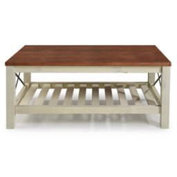 Mercers Furniture Cottage White/cream Painted Pine Coffee Table Wooden With Storage Shelf 46H X 107W X 61D Cm - thumbnail 6