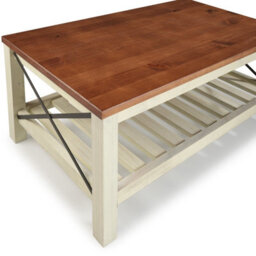 Mercers Furniture Cottage White/cream Painted Pine Coffee Table Wooden With Storage Shelf 46H X 107W X 61D Cm - thumbnail 7