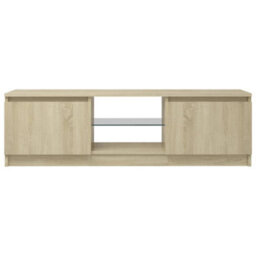 Berkfield Tv Cabinet With Led Lights Sonoma Oak 120X30X35.5 Cm - thumbnail 9