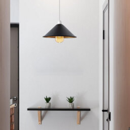 2 Pack Black Gold Inner Metal Lamp Shade 22Cm Modern Cone Ceiling Pendant Light Shades, Easy Fit For Bedroom, Living Room Kitchen - thumbnail 2