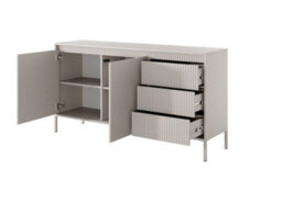 Arte Sleek Senne Sideboard Cabinet (H)810mm (W)1540mm (D)400mm - Beige Matt With Fluted Fronts - thumbnail 3