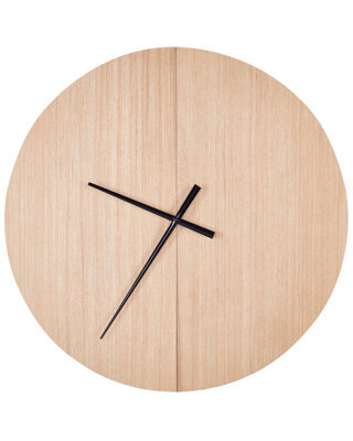 Wyld and Coco Luminahome 60Cm Round Wall Clock - Light Brown Painted Mdf, Classic Cottage Style - image 1