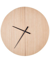 Wyld and Coco Luminahome 60Cm Round Wall Clock - Light Brown Painted Mdf, Classic Cottage Style - thumbnail 1
