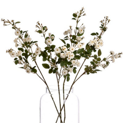 Hill Interiors Faux Wild Meadow Rose White/green (One Size)