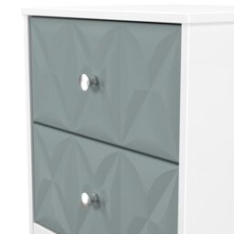 Genoa Ready Assembled Matt Duck Egg Blue & White 2 Drawer Bedside Chest (H)521mm (W)450mm (D)395mm - thumbnail 4