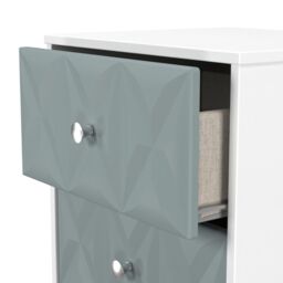 Genoa Ready Assembled Matt Duck Egg Blue & White 2 Drawer Bedside Chest (H)521mm (W)450mm (D)395mm - thumbnail 5
