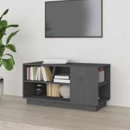 Berkfield Tv Cabinet Grey 80X35X40.5 Cm Solid Wood Pine - thumbnail 1
