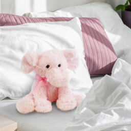 "The Magic Toy Shop 11"" Pink Plush Super Soft Elephant Toy With Ribbon Teddy Cuddling Nursery Gift" - thumbnail 3