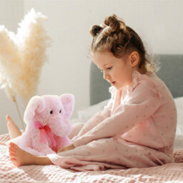"The Magic Toy Shop 11"" Pink Plush Super Soft Elephant Toy With Ribbon Teddy Cuddling Nursery Gift" - thumbnail 2