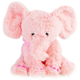 "The Magic Toy Shop 11"" Pink Plush Super Soft Elephant Toy With Ribbon Teddy Cuddling Nursery Gift"