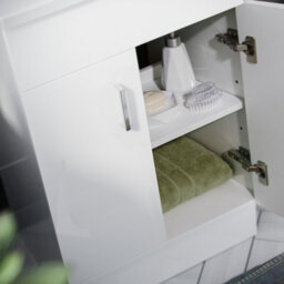 Nes Home 500mm White Basin Vanity & Rimless Close Coupled Toilet Set Flat Pack - thumbnail 5