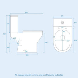 Nes Home 500mm White Basin Vanity & Rimless Close Coupled Toilet Set Flat Pack - thumbnail 7