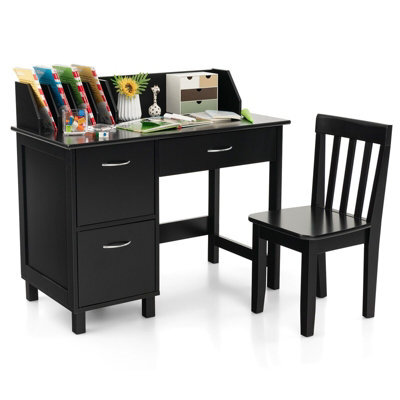 Gainoom Kids Desk And Chair Set Wooden Children Study Table &chair  Writing Table Set - image 1