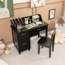Gainoom Kids Desk And Chair Set Wooden Children Study Table &chair  Writing Table Set - thumbnail 3