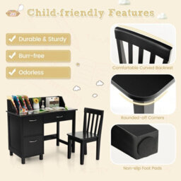 Gainoom Kids Desk And Chair Set Wooden Children Study Table &chair  Writing Table Set - thumbnail 8