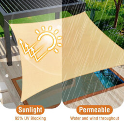 Beige 4Mx4M Shade Sail Uv Resistant - thumbnail 9